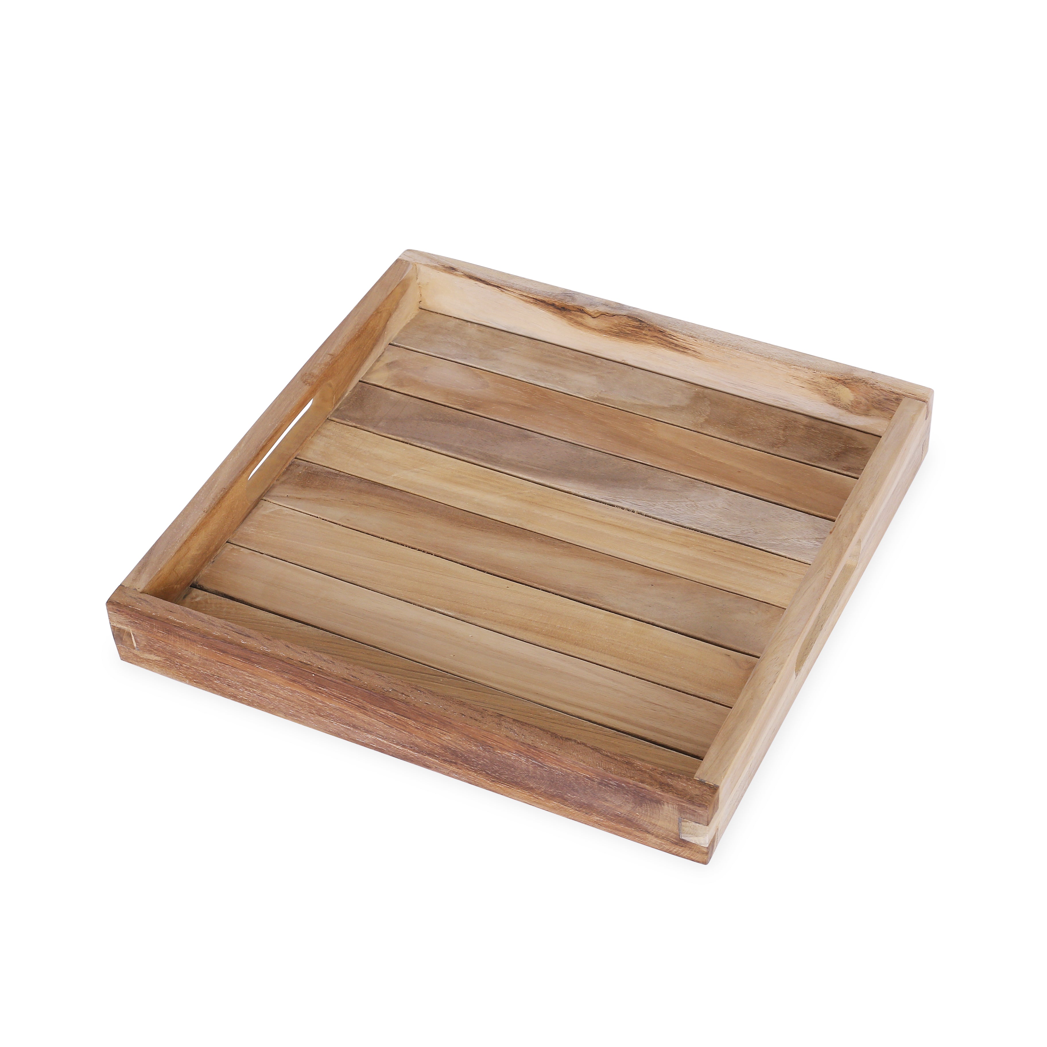 Dienblad vierkant 40 x 40 cm - teak