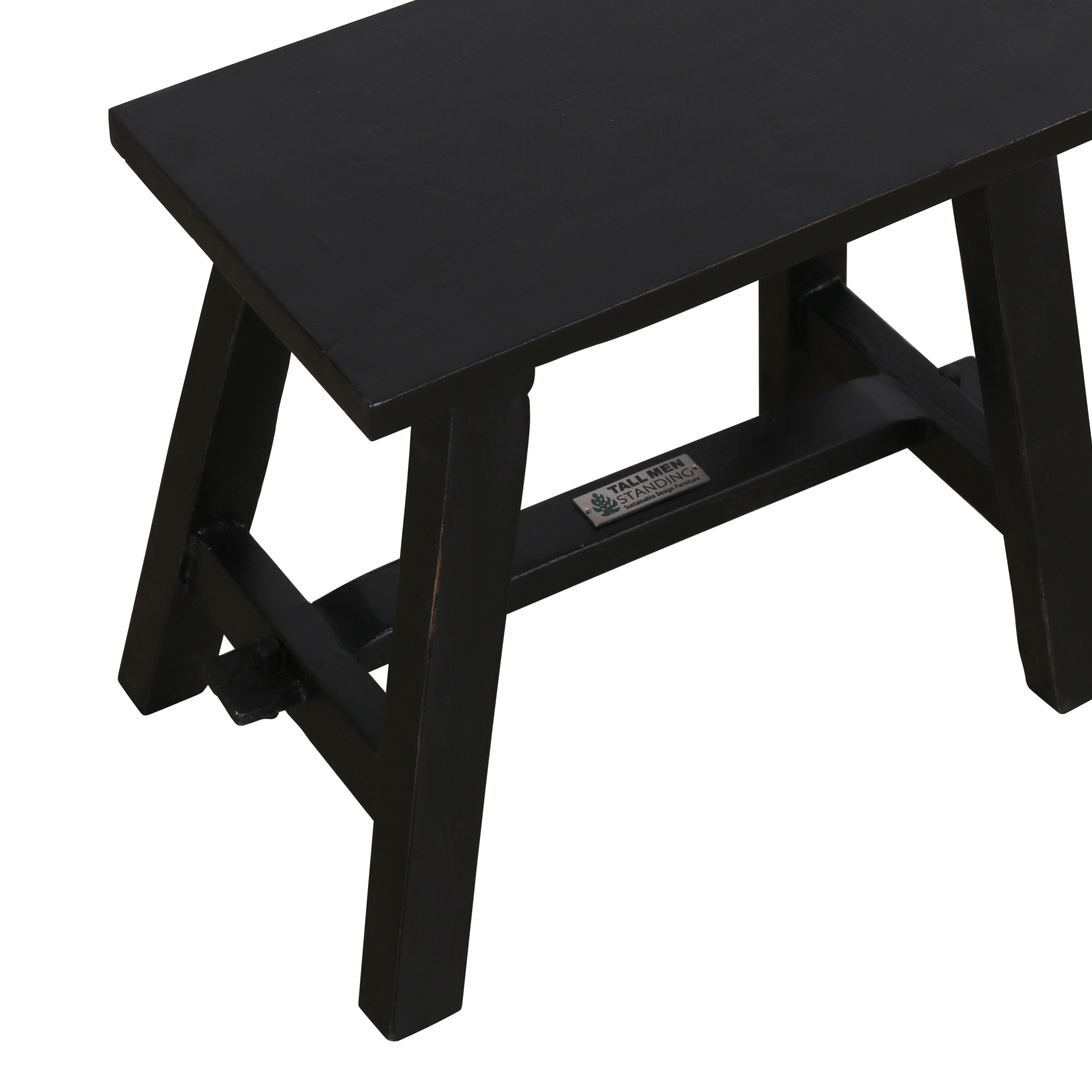 Kruk van teak - zwart