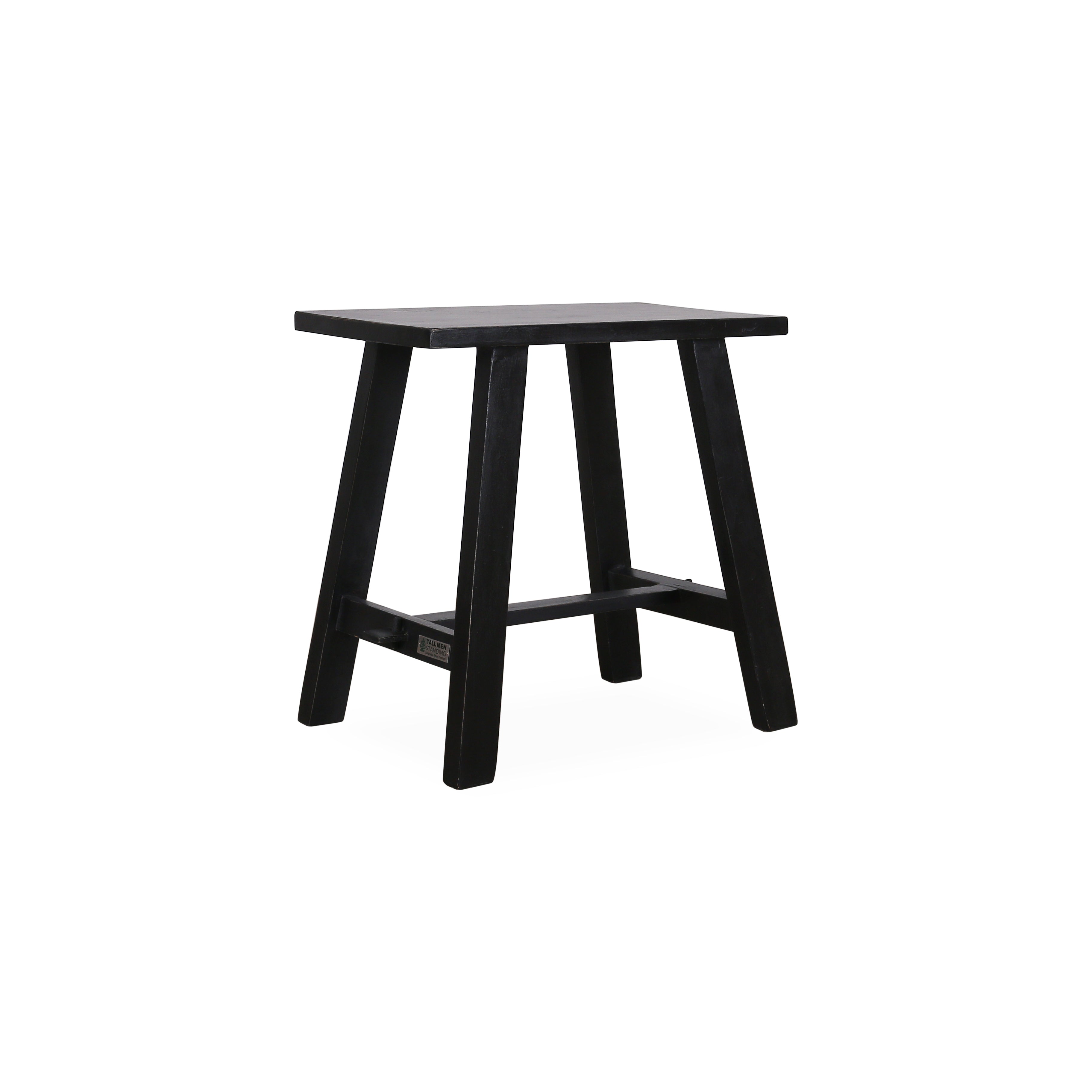 Kruk van teak - zwart