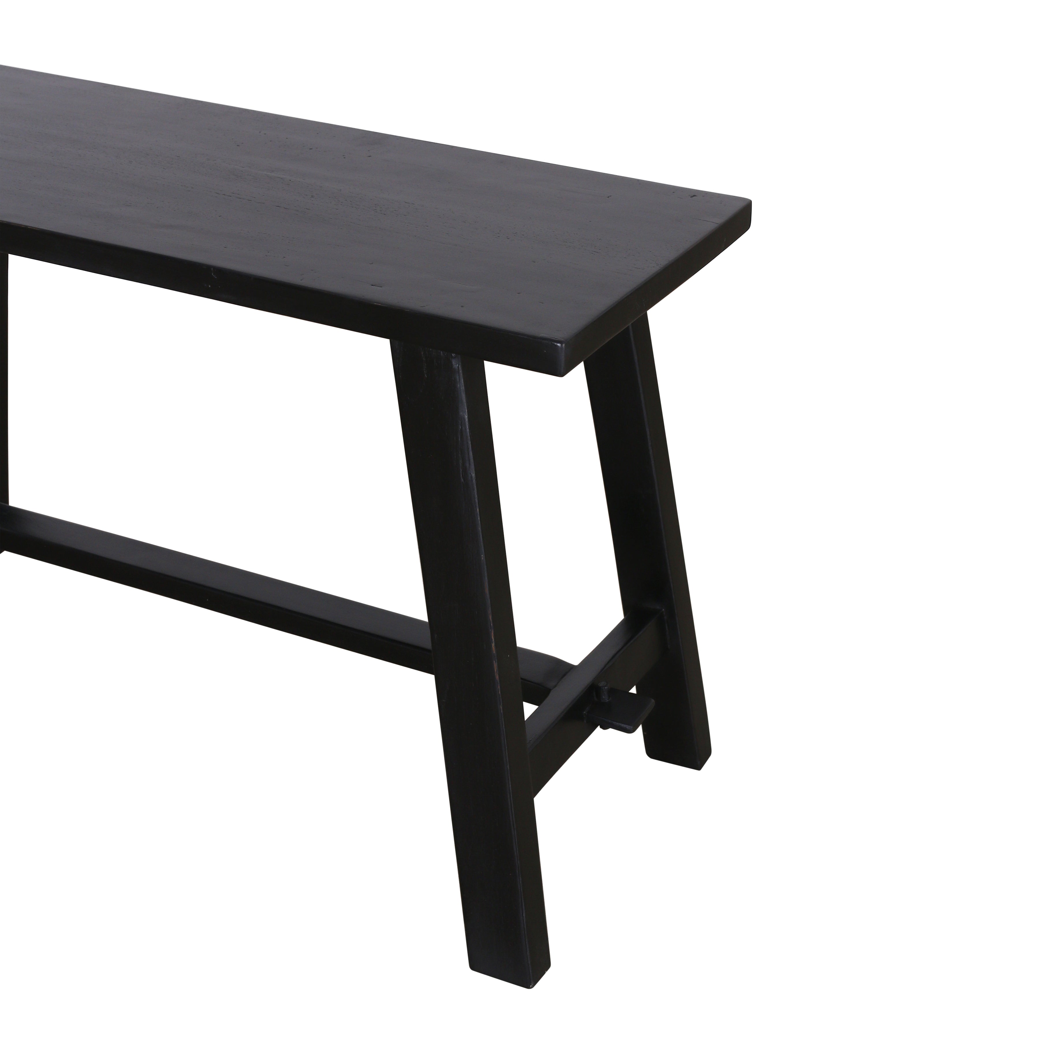 Kruk van teak - zwart