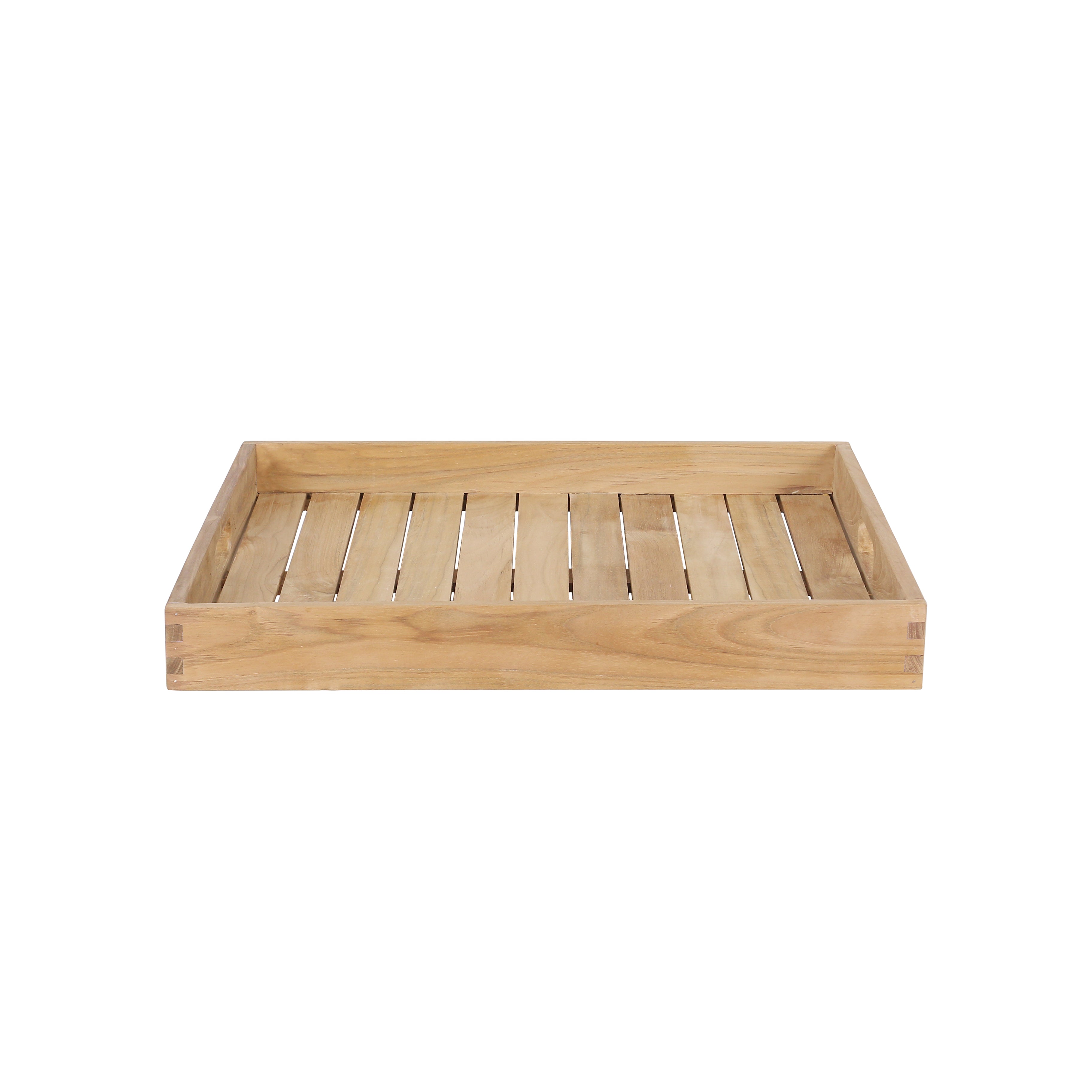Dienblad XL - Naturel Teak – Handgemaakt in Indonesië (60x60 cm)