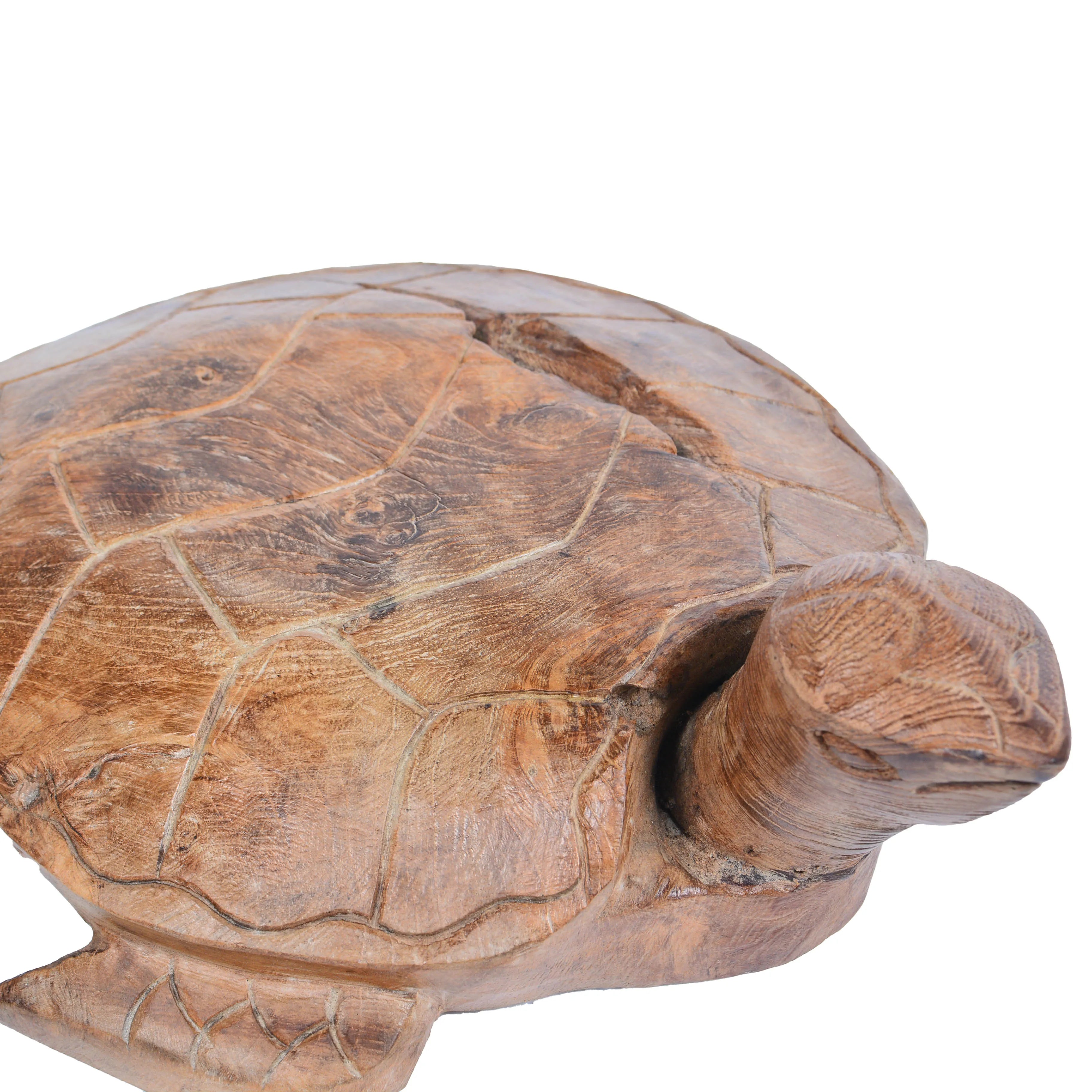 Bovenkant van schildpad gemaakt van teakhout