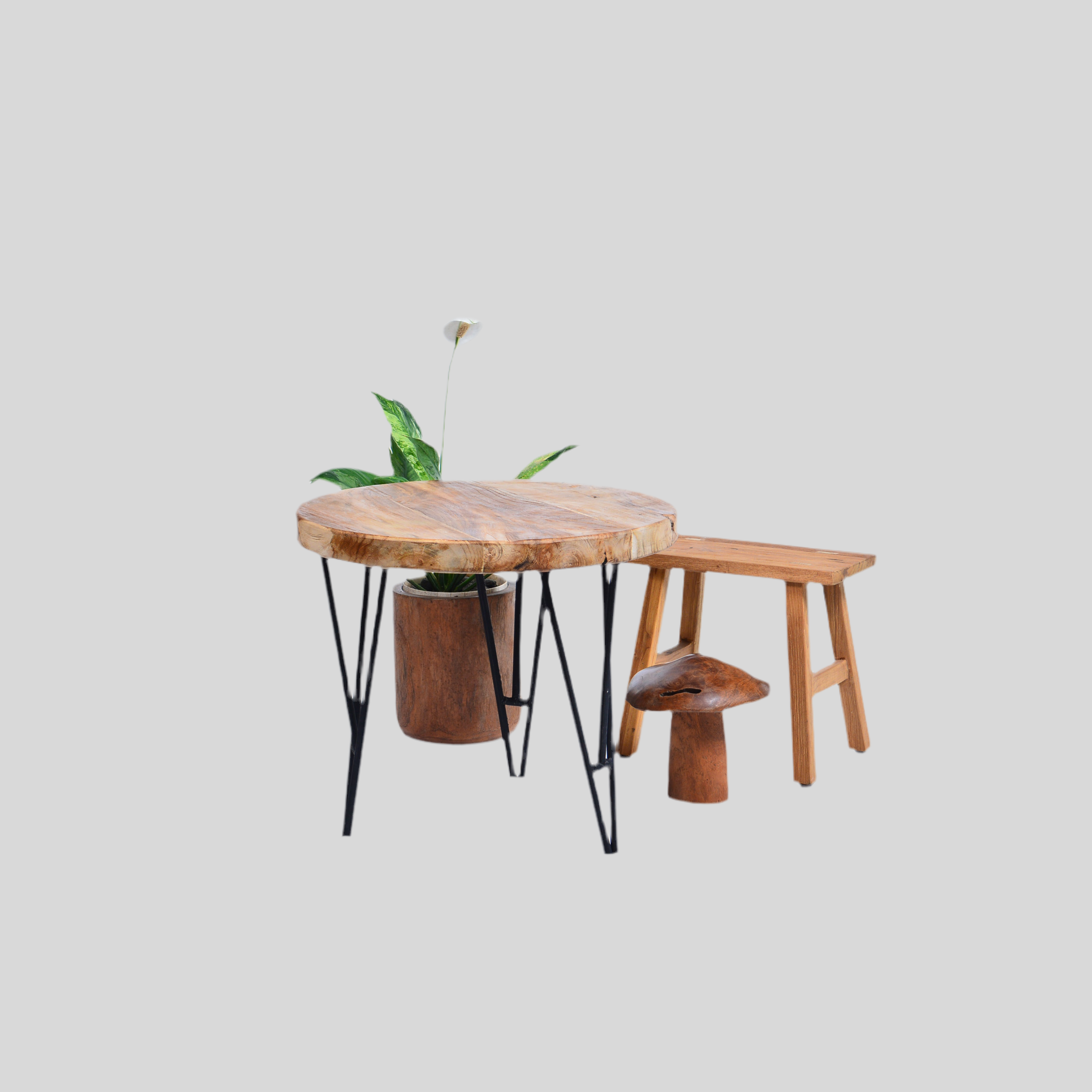 Tafeltje Luca - teak ø 50 h 37 cm