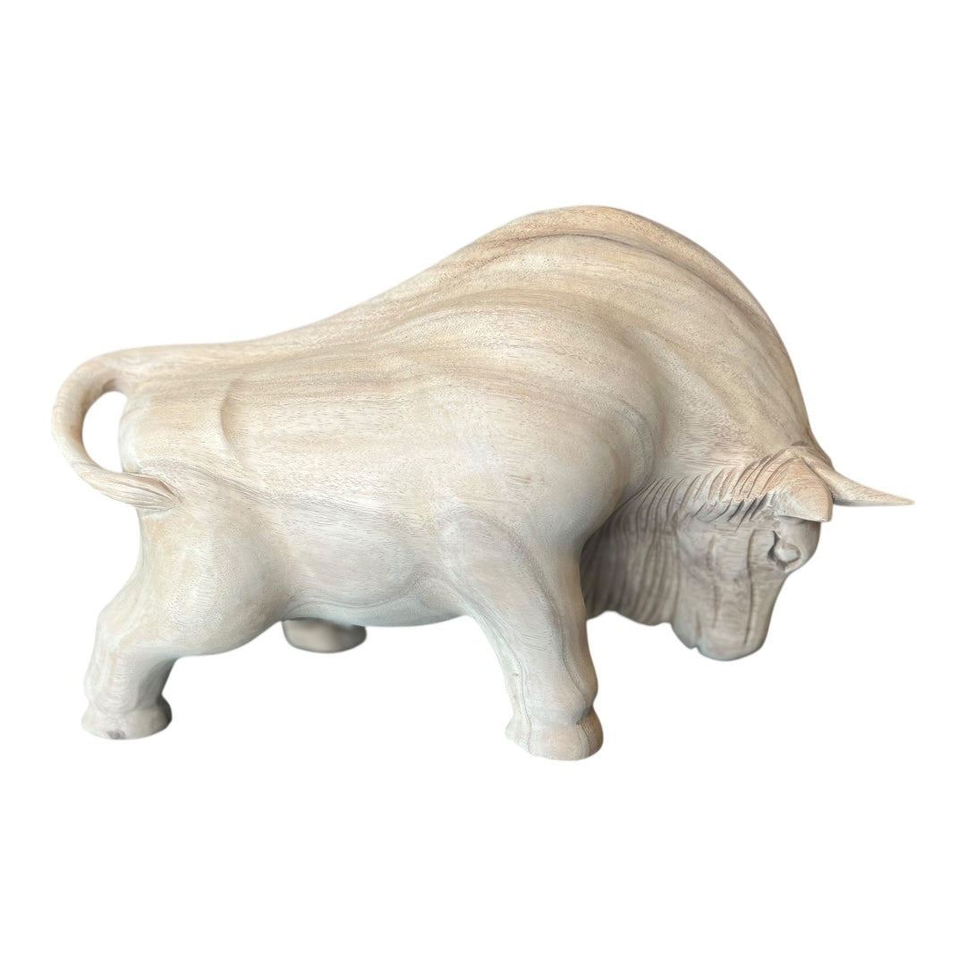 Handgekarvde Houten Stier – Toro de Lucha (Fighting Bull)
