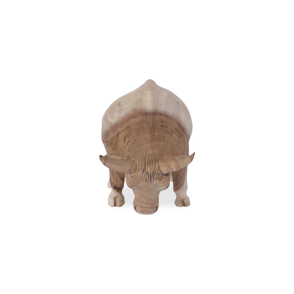 Torro houten stier decoratiebeeld in vooraanzicht
