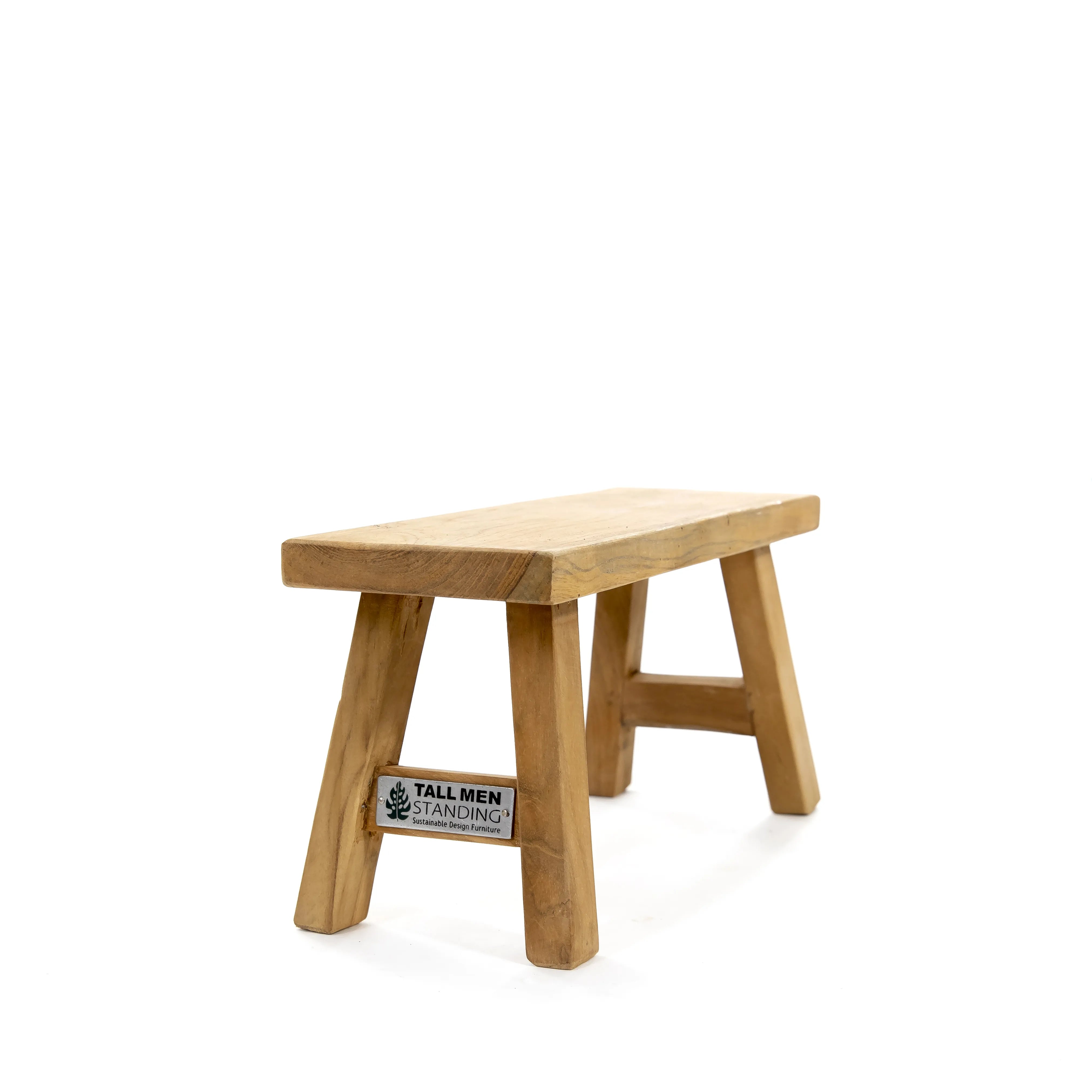 Houten krukje Elsa 34x12x16 cm van duurzaam teakhout