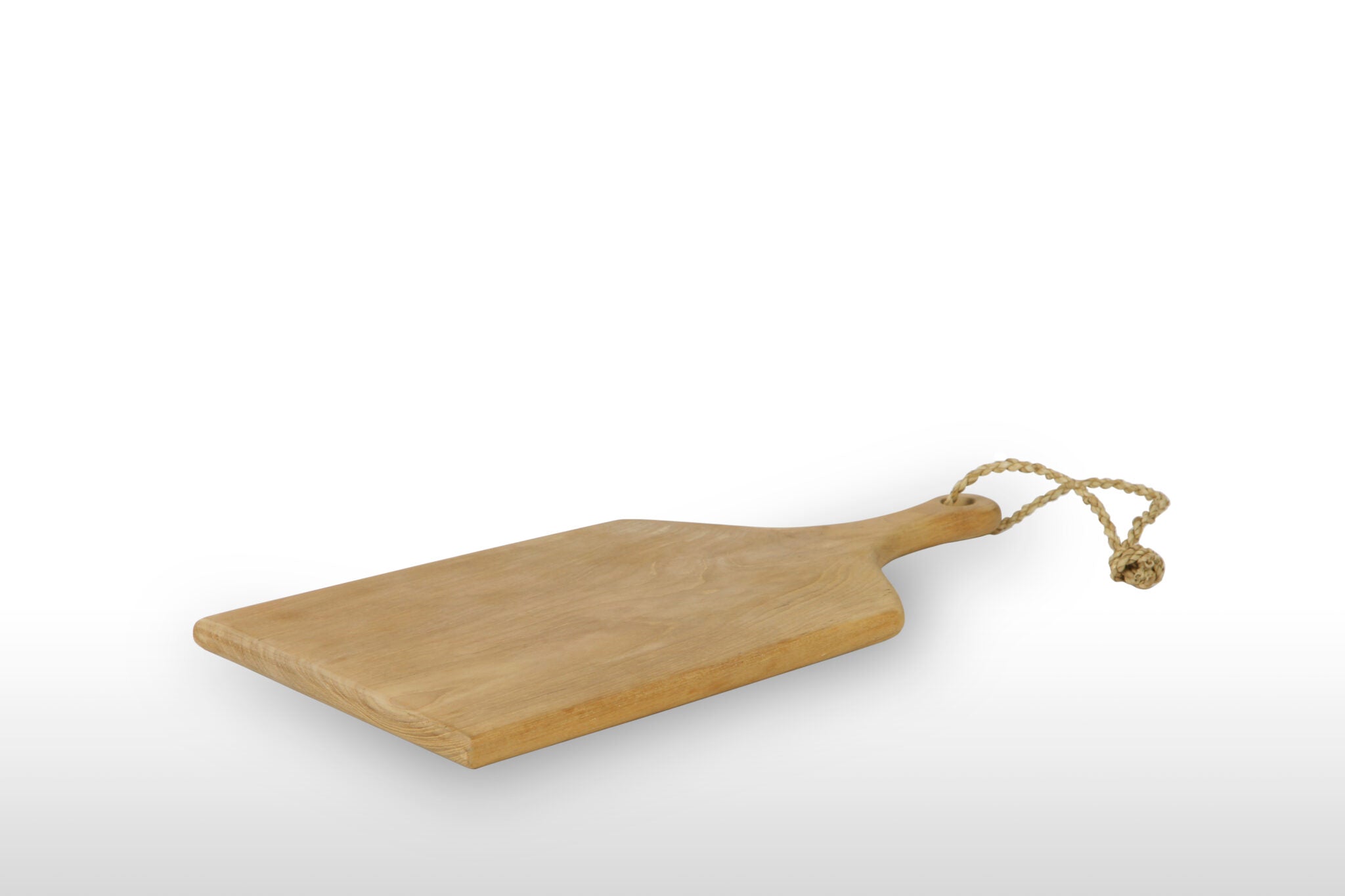 Teakhouten snijplank met steel van massief teak.