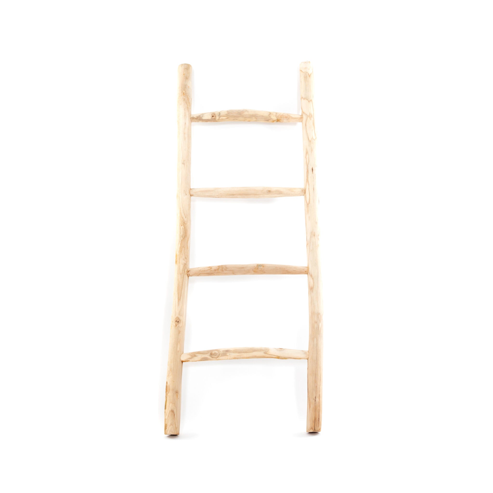 Decoratieve teakhouten ladder handig voor handdoeken of doeken