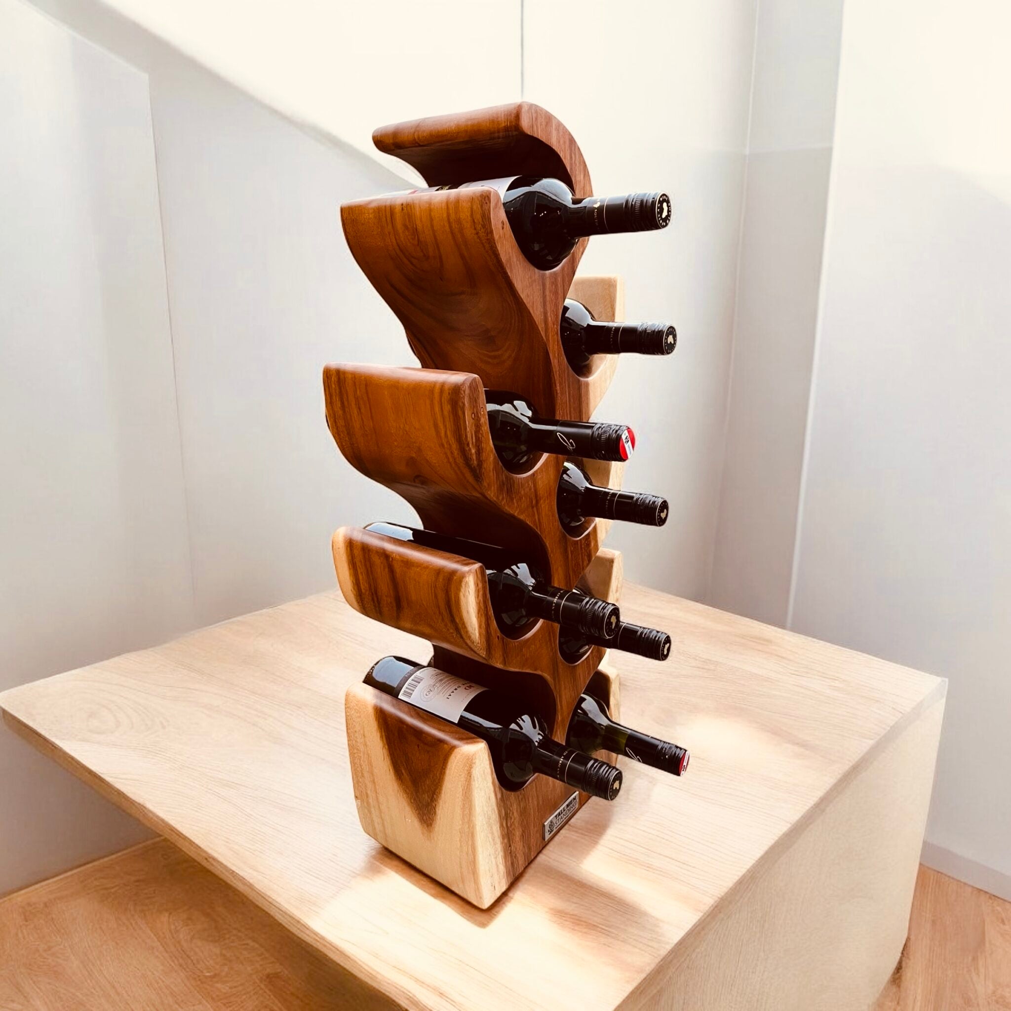 wijnrek hout voor 8 flessen