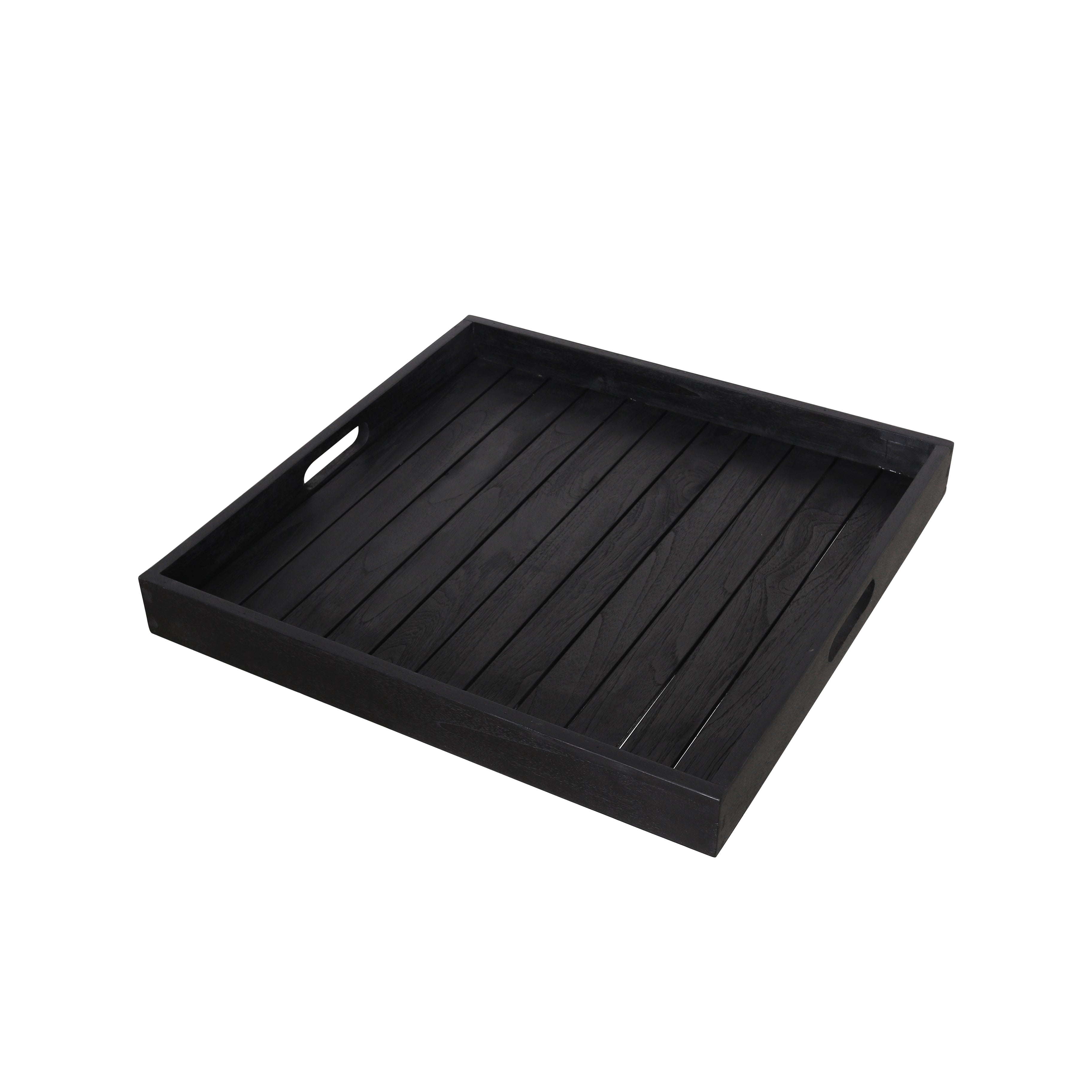 Dienblad hout - zwart -  50 x 50 cm - hoogwaardige kwaliteit