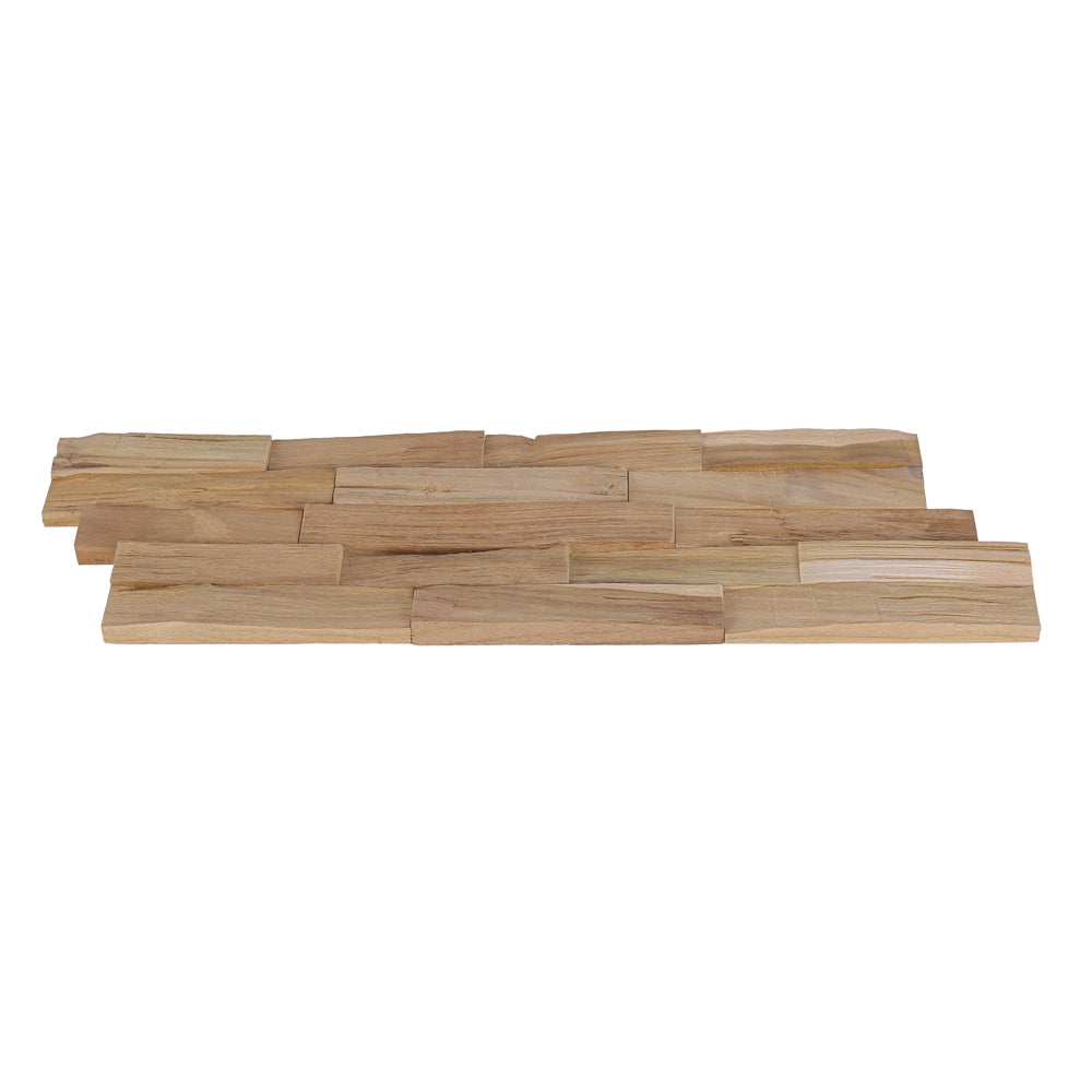 Labuan houten wandbekleding van teak in paneelvorm vooraanzicht