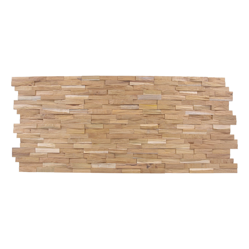Labuan houten wandbekleding van teak geplaatst als volledig wandoppervlak