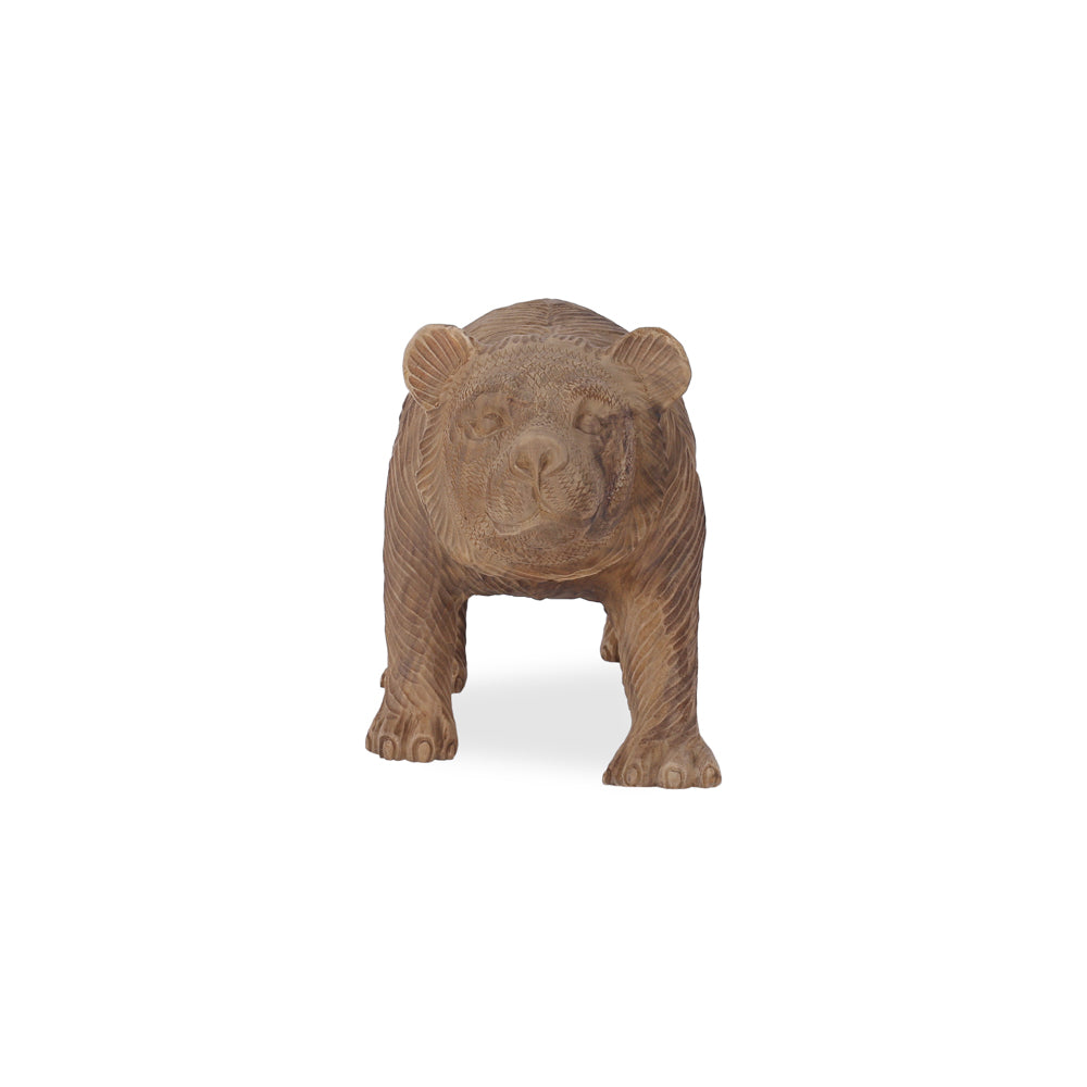 Ursus houten beer decoratiebeeld in vooraanzicht