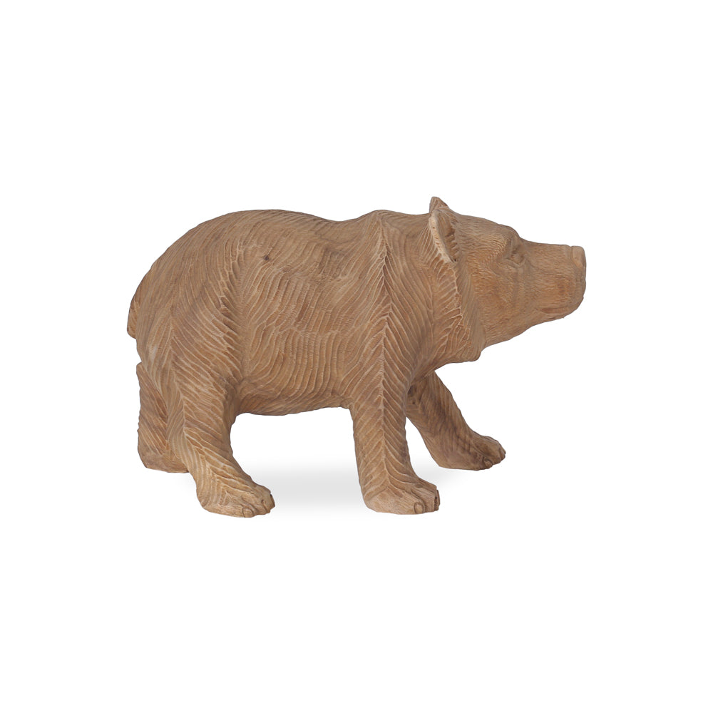 Ursus houten beer decoratiebeeld in zijaanzicht