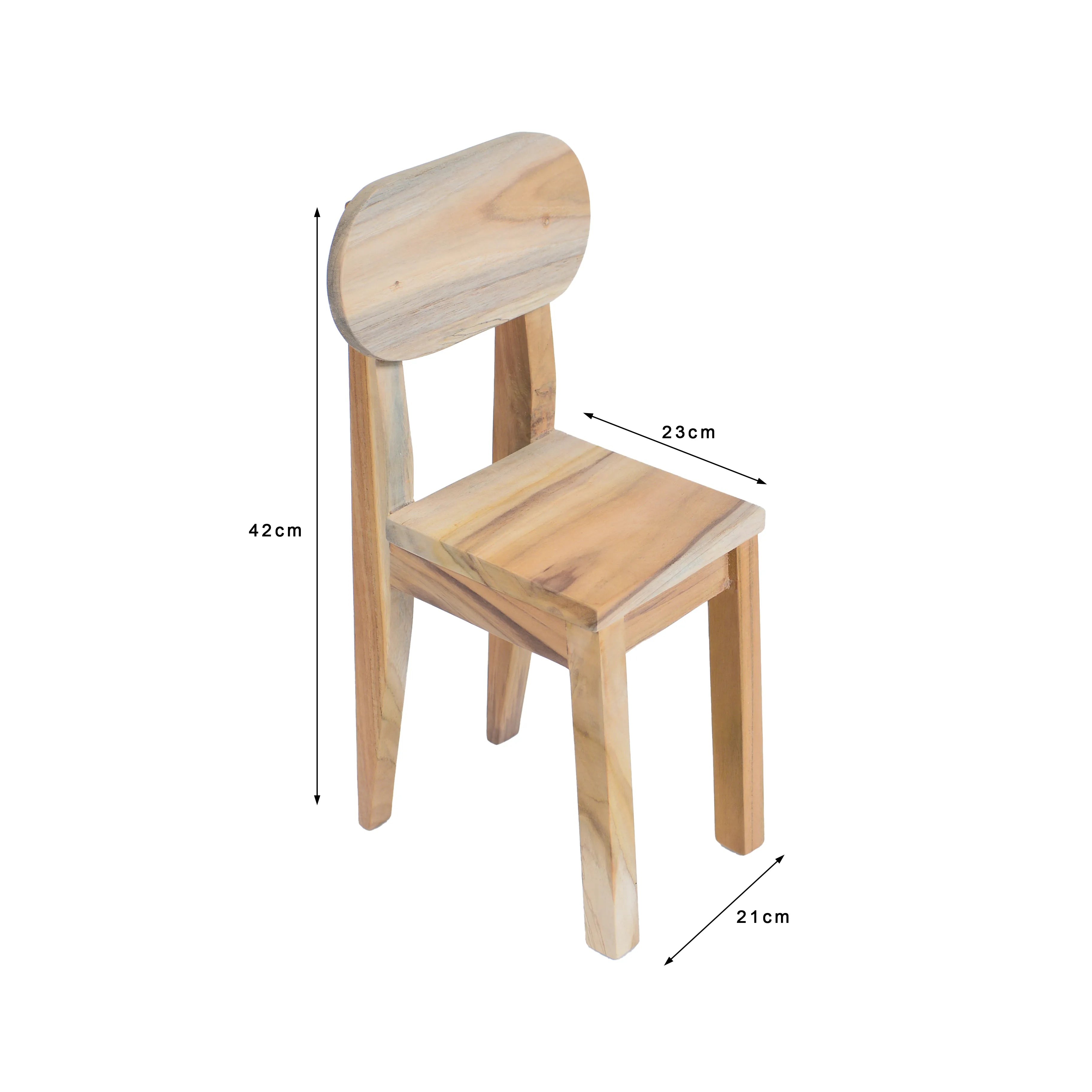 Mini stoel Hamilton van teakhout met afmetingen 23 x 21 x 42 cm