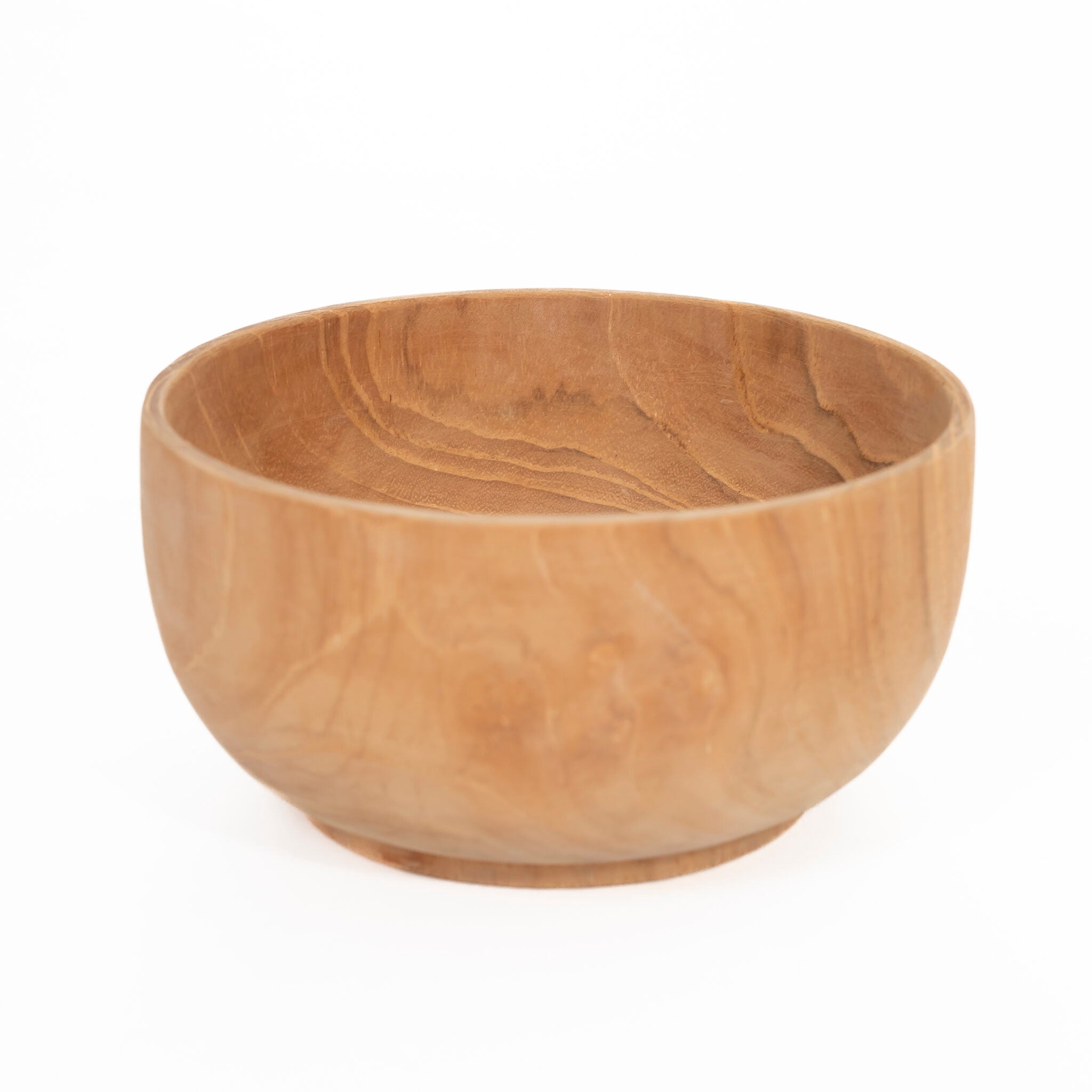 Snackbowl Kars van teakhout vanuit een andere hoek gezien, ø 14 cm
