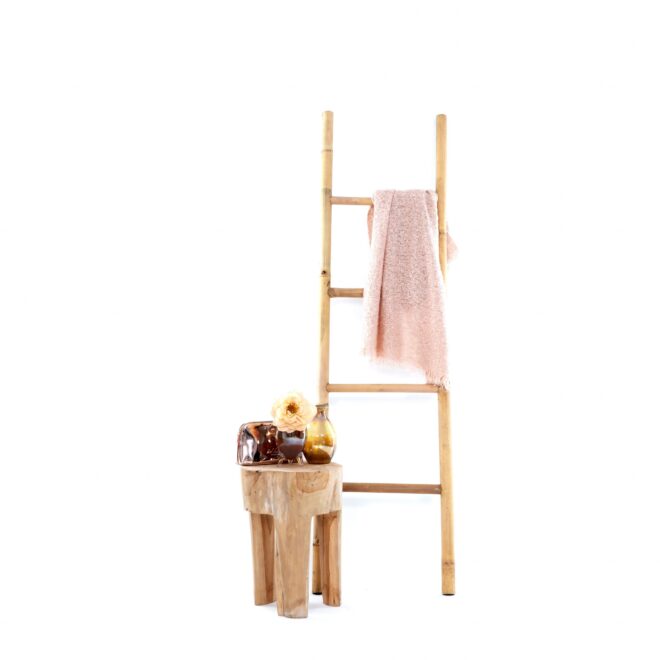 Decoratieve Ladder | 120 cm | Teakhout | Handdoekenrek - Afbeelding 3